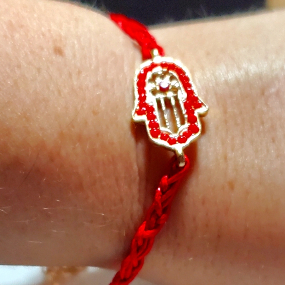 Red Hamsa hand bracelet